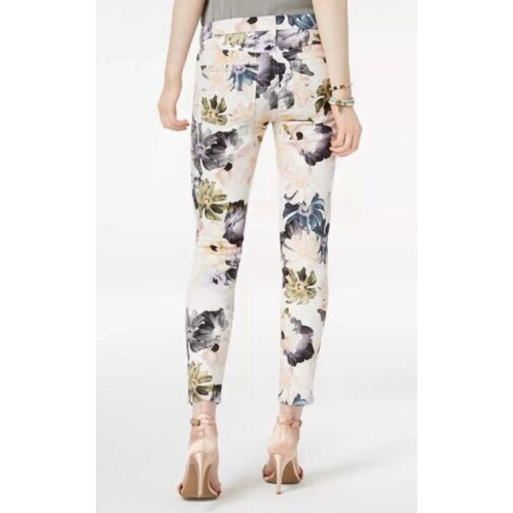 7 For All Mankind L39208 Women's Floral The Ankle Skinny Jeans Pants Sz 28/us 6